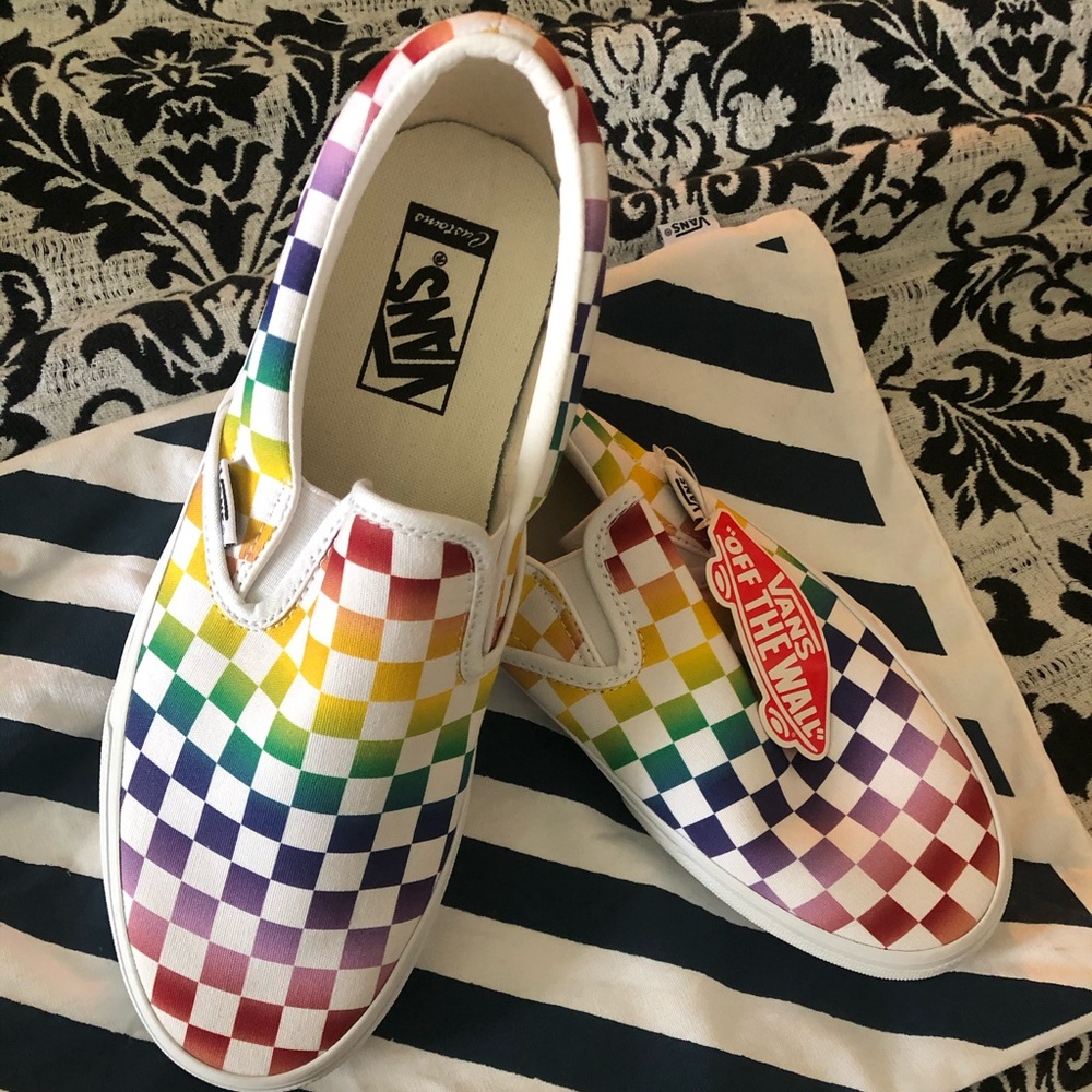 COPY - Custom Rainbow Checker Vans